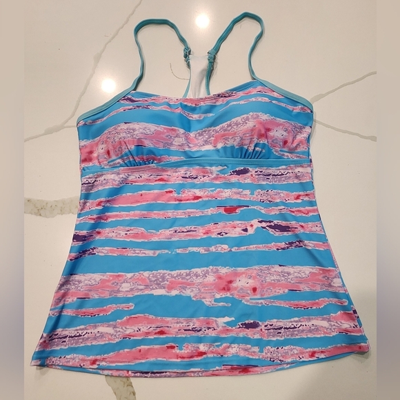 Sea Fancy Blue and Pink Bikini Tank Top Women's L NWT - Picture 1 of 7